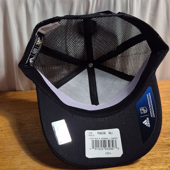 Adidas Pittsburgh Penguins Trucker Snapback Hat - New - Picture 6 of 9